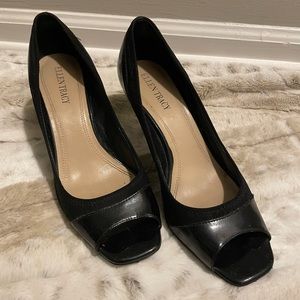 Women’s Open Toe Black Heels Size 7